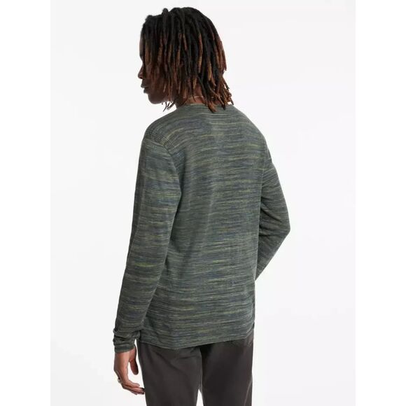 JOHN VARVATOS Shirt Mens XL Blue Pullover Crew Space Dye Linen Cotton OMAR $228 - Picture 3 of 12